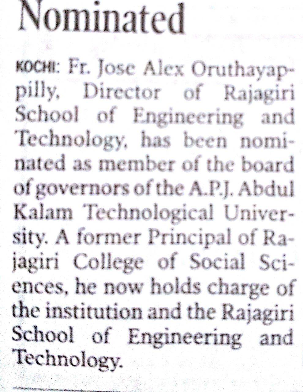Board of Governors of APJ Abdul Kalam Technological University